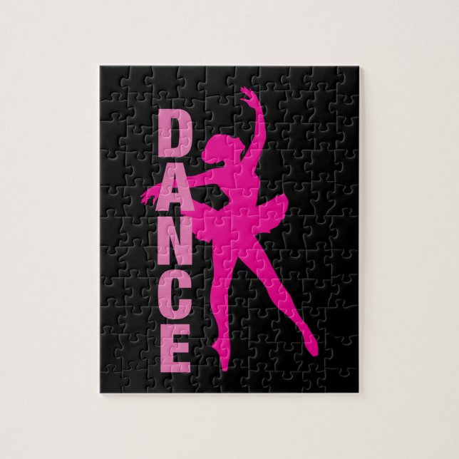 Flickor Hot Pink Balett Dans Pussel (Vertikal)