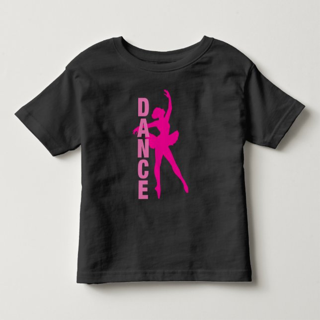 Flickor Hot Pink Balett Dans T Shirt (Framsida)