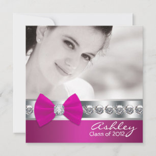 Flickor Hot Pink Foto Examen Annonser Inbjudningar
