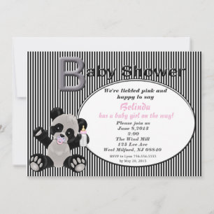 Flickor i Baby Panda Baby Shower-inbjudan Inbjudningar