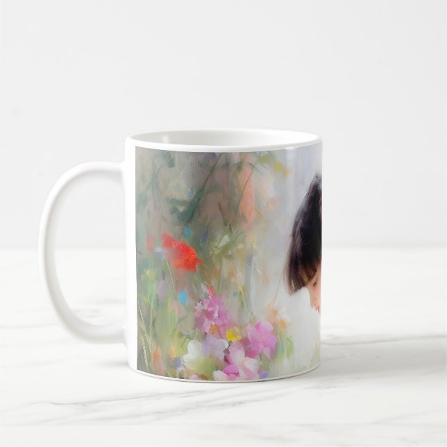 Flickor i Blomsterträdgården Kaffemugg (Vänster)