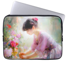 Flickor i Blomsterträdgården Laptop Fodral