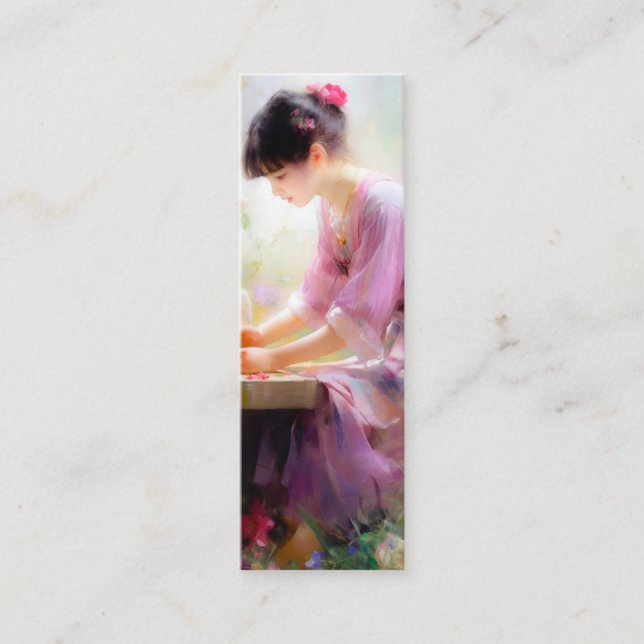 Flickor i Blomsterträdgården Mini Visitkort (Framsida)