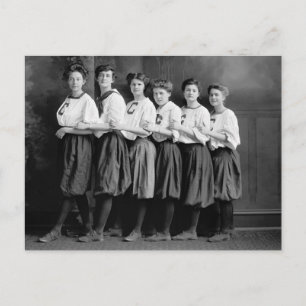 Flickor i Bloomers, tidigt 1900-talet Vykort