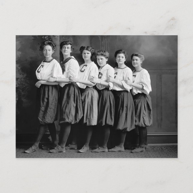 Flickor i Bloomers, tidigt 1900-talet Vykort (Framsida)