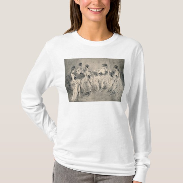 Flickor i en Bordello T Shirt (Framsida)