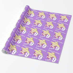 Flickor i en hatt ålder och namn 9-årsdag presentpapper