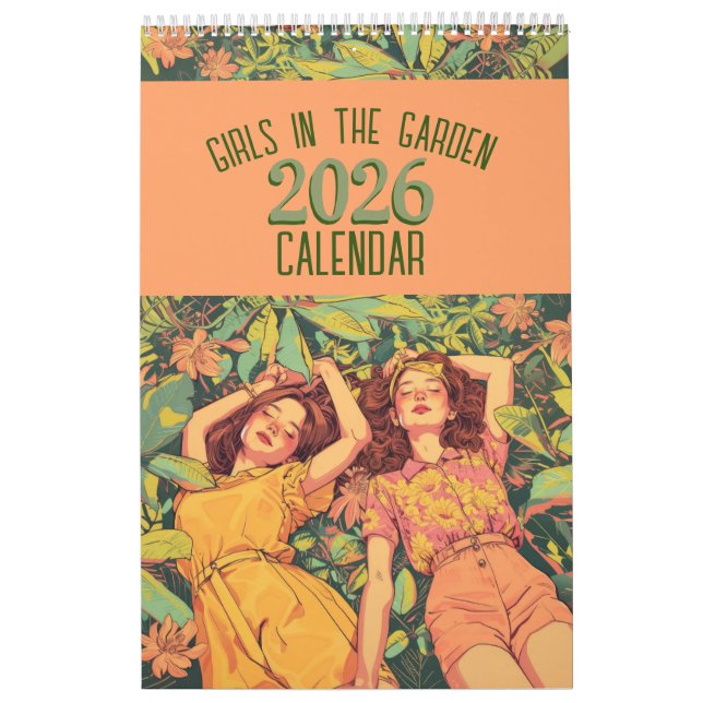 Flickor i Garden 2026 Calendar Kalender (Omslag)
