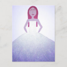 Flickor i Glitter Dress Postcard