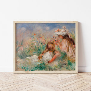 Flickor i Grass   Pierre-Auguste Renoir Poster