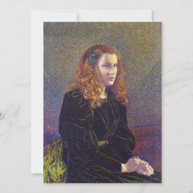 Flickor i Grönt (av Theo van Rysselberghe) Kort (Framsida)