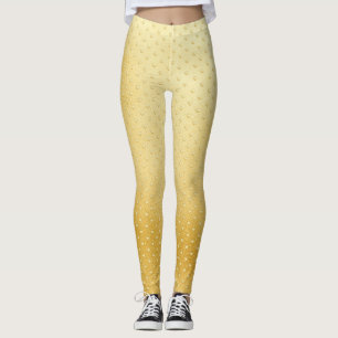 Flickor i Guld Faux Foil Golden Mönster Leggings