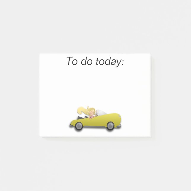 Flickor i Gulten Bilar Bokför anteckning Post-it Block (Framsida)