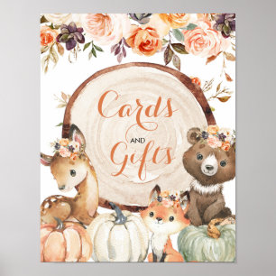 Flickor i hösten, babyskor och gåvor poster
