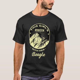 Flickor i kampanjen med hennes beagle engelska bea t shirt