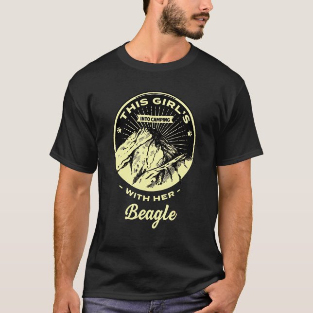 Flickor i kampanjen med hennes beagle engelska bea t shirt (Framsida)