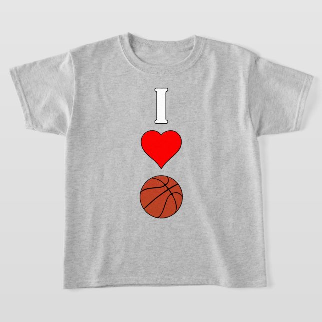 Flickor i Kärlek/Heart Basketball Player T Shirt (Laydown)