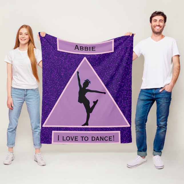 Flickor "I Kärlek to Dance" Lila Gnistra Fleecefilt (På plats)