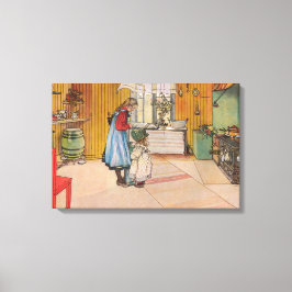 Flickor i köket (klassisk svensk konst) canvastryck