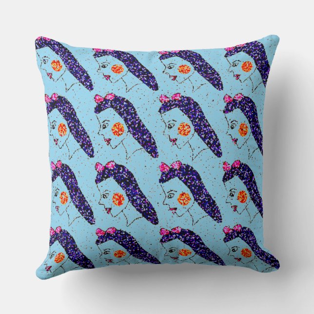 Flickor i linjepillow kudde (Baksida)