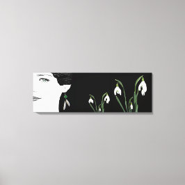 Flickor i pärlörring söt mode illustration canvastryck