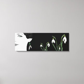 Flickor i pärlörring söt mode illustration canvastryck