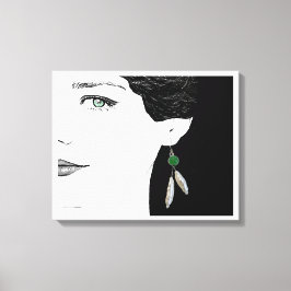 Flickor i pärlpärlor på mode illustration konst canvastryck