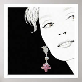 Flickor i pärlpärlor på mode illustration konst poster