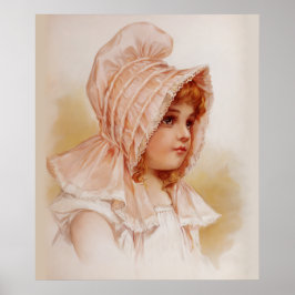 Flickor i Rosa Bonnet Poster