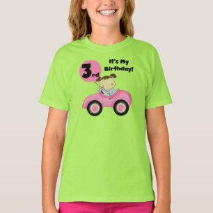 Flickor i Rosa Kar 3:e födelsedagskjortor och gåvo T-shirt