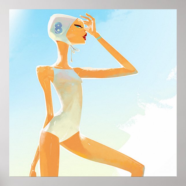 Flickor i simmande kostym poster (Framsidan)