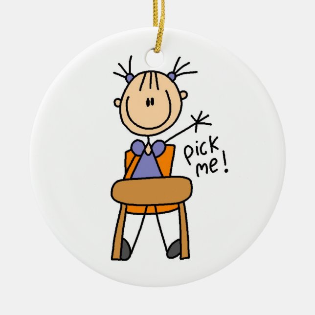 Flickor i skolan julgransprydnad keramik (Framsidan)