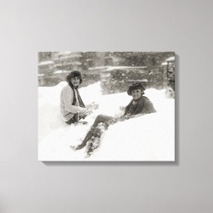 Flickor i snön, 1922 canvastryck