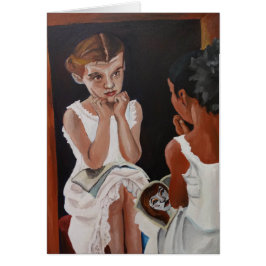 Flickor i Spegel Notecard OBS Kort