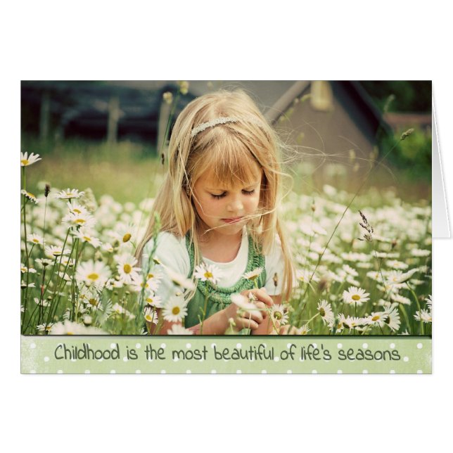 Flickor i vilda blommor hälsningskort (Framsidan Horizontal)