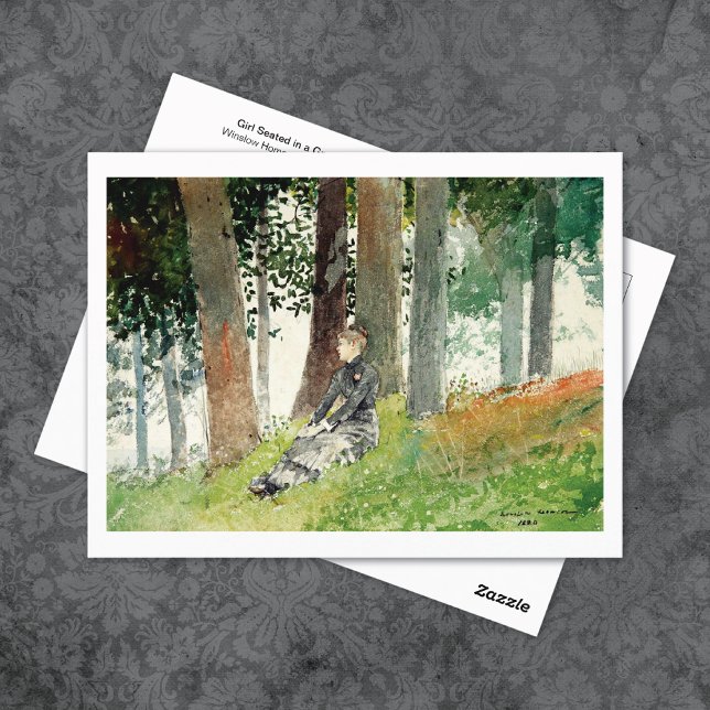 Flickor i Wooded Ligcape Winslow Homer Postcard Vykort (Skapare uppladdad)