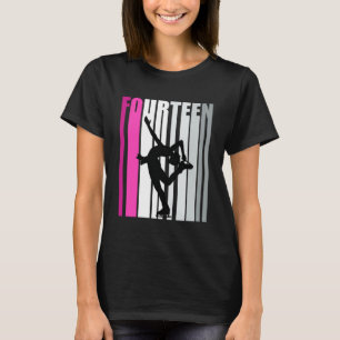 Flickor Ice Skating Birthday 14th Ice Skater Queen T Shirt