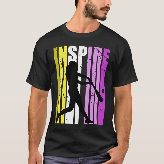 Flickor Inspire Baseball Coach Birthday Tränar Ins T Shirt (Framsida)