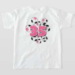 Flickor, jersey-nummer, rosa av fotbollar t shirt