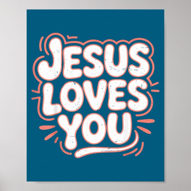 Flickor Jesus älskar rosa kristen småbarn Poster (Framsidan)