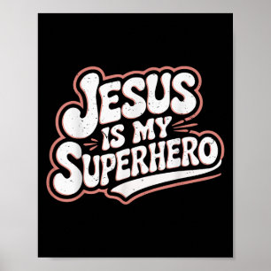 Flickor Jesus är min superhjälte Christian Småbarn Poster