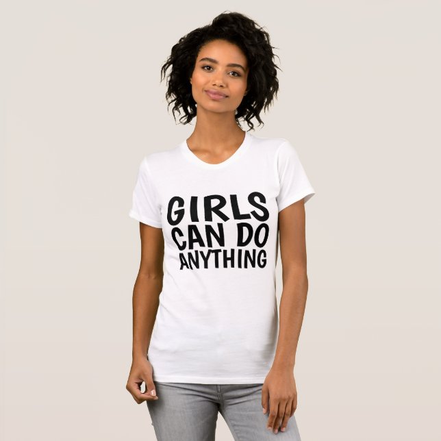 FLICKOR KAN GÖRA NÅGONTING, T-shirts MED Dam (Hel framsida)