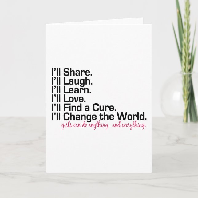 Flickor kan göra vad som helst (flickmakt) kort (Framsida)