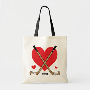 Flickor Kärlek Heart Hockey Sticks Tygkasse