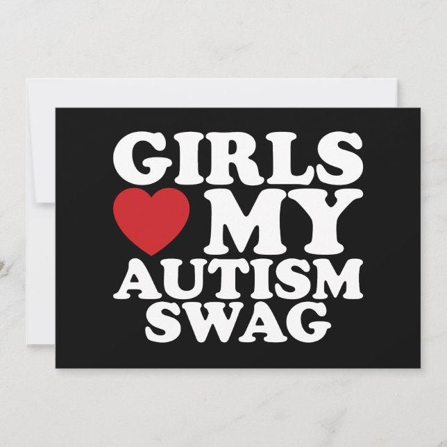 Flickor Kärlek min autism Swag Awareness Heart Inbjudningar (Framsida)