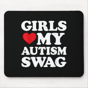 Flickor Kärlek min Autism Swag Funny Girls Heart A Musmatta