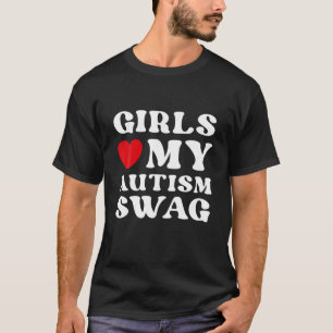Flickor Kärlek Min Autism Swag Lag Ljudnys Medvete T Shirt