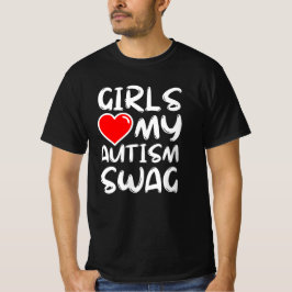 Flickor Kärlek Min Autism Swag lustig autistisk po T Shirt