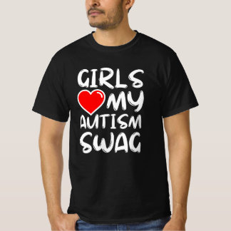 Flickor Kärlek Min Autism Swag lustig autistisk po T Shirt