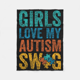 Flickor Kärlek - min Autism Swag-supporttjänst A Fleecefilt